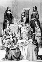 Madame de Saint-Cyr, a nun, a novice and young girls of the four classes